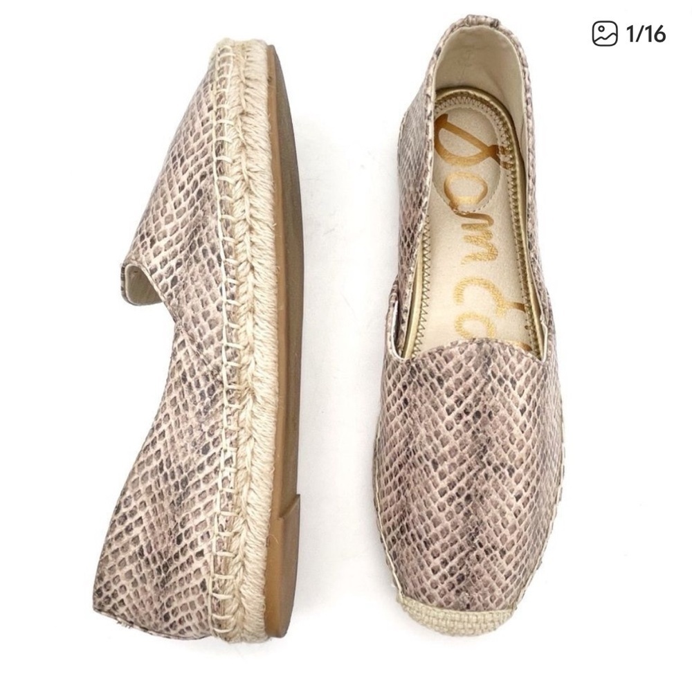 Sam Edelman Gray and pink hued kesia Espadrille Slip-Ons with Snakeskin Pattern